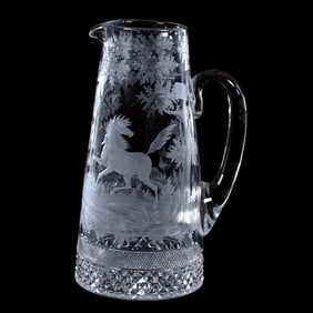 Tankard, BPCG, Elaborately Engraved Stallion & Forest Scenic Decor