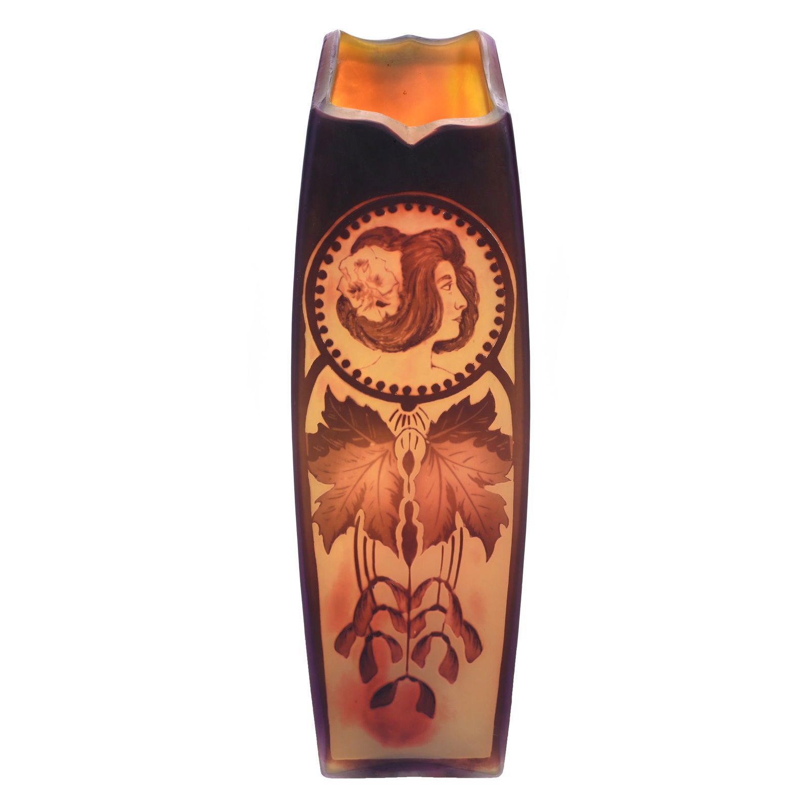 Art Deco Vase, Signed D'Argental, French Cameo Art Glass (1 of 3)