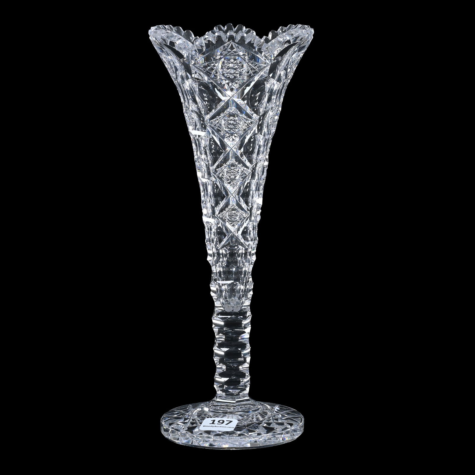 Trumpet Vase, ABCG, Signed Hawkes Queens Pattern (1 of 3)