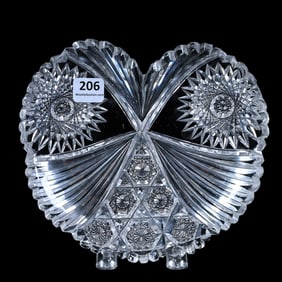 Plate, Heart Shape, ABCG, Saranac Pattern By Mt. Washington