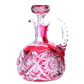 Ship's Decanter, BPCG, Cranberry Cut To Clear