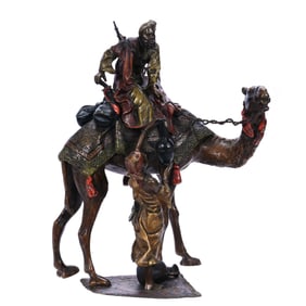 Vienna Figural Bronze Group, Marked Bergman