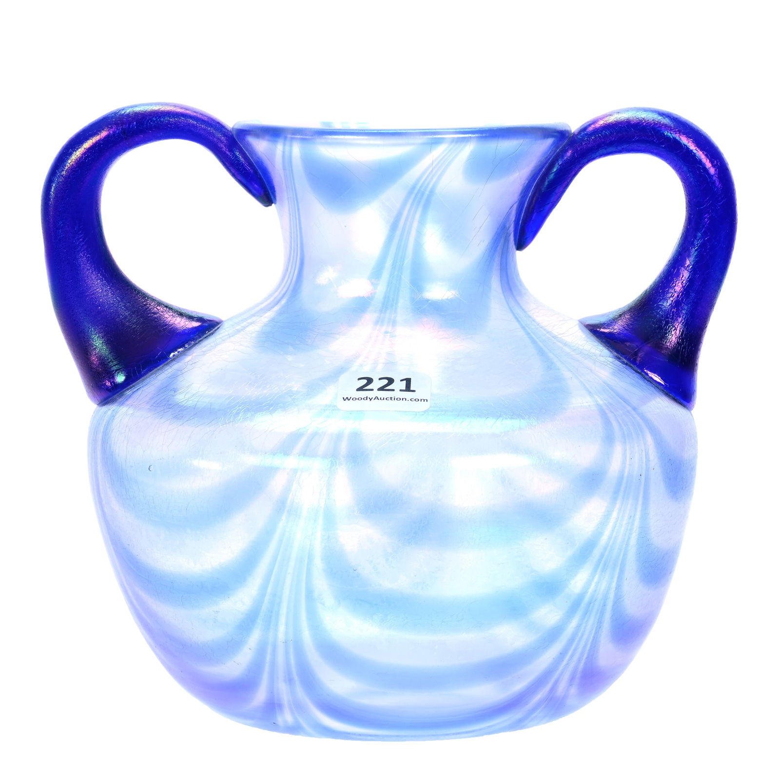 Vase, Two Handles, Imperial Free Hand Art Glass (1 of 3)