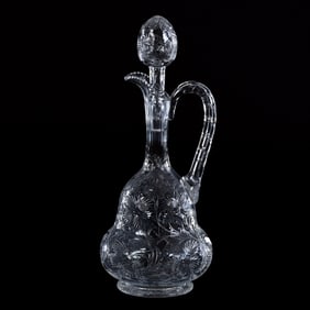 Cordial Decanter, ABCG, Finely Engraved Floral Decor