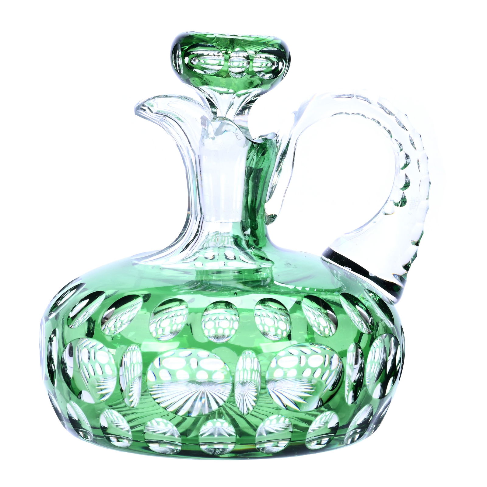 Ship's Decanter, BPCG, Green Cut To Clear (1 of 3)