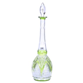 Decanter, BPCG, Green Cut To Clear By Val St. Lambert