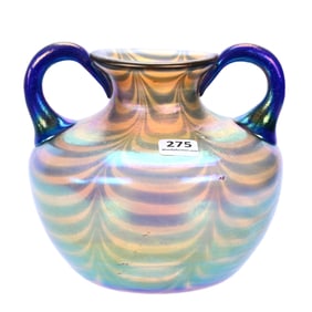 Vase, Two Handles, Imperial Free Hand Art Glass