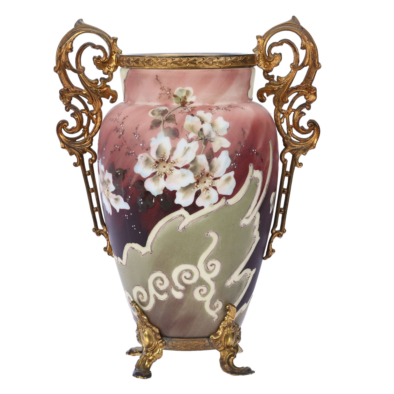 Two Handled Footed Vase, Wavecrest Banner Mark (1 of 3)