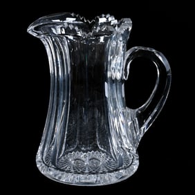 Pitcher, ABCG, Flute Pattern, Hobstar Base, Extra Clear Blank