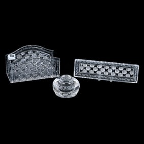Desk Set, Three Piece, ABCG, Signed Sinclaire Assyrian & Border Pattern