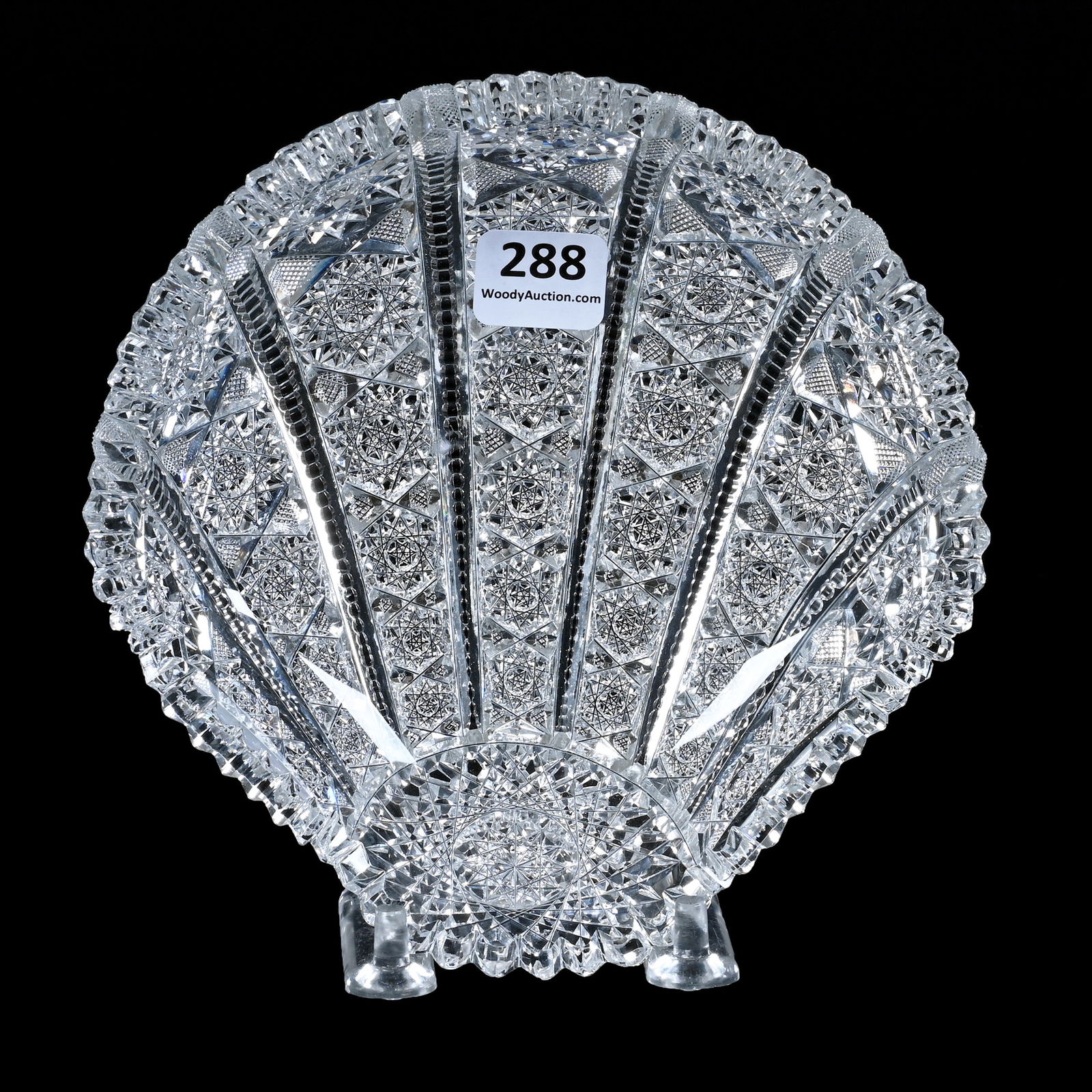 Shell Shaped Dish, American Brilliant Cut Glass,, Signed Tuthill Shell Pattern - Nice Example (1 of 2)