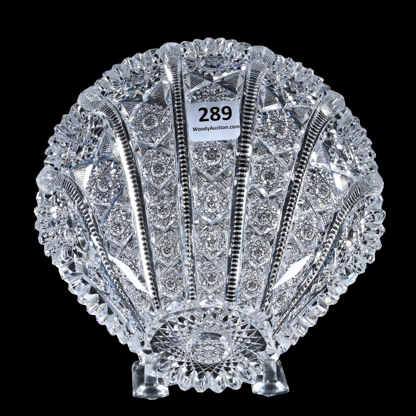 Shell Shaped Dish, American Brilliant Cut Glass,, Signed Tuthill Shell Pattern - Nice Example (1 of 2)
