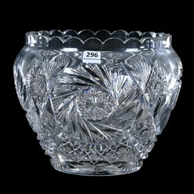 Jardiniere, ABCG, Four Sections Of Pinwheel, Crosshatching, Hobstar, Button & Fan Motif
