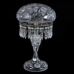 Table Lamp, ABCG, Engraved Butterfly And Floral Pattern Attributed To Pairpoint