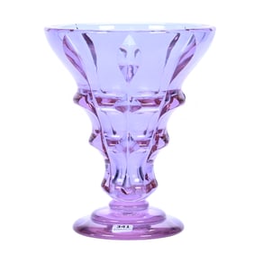 Pedestal Vase, Unmarked Moser Alexandrit Art Glass