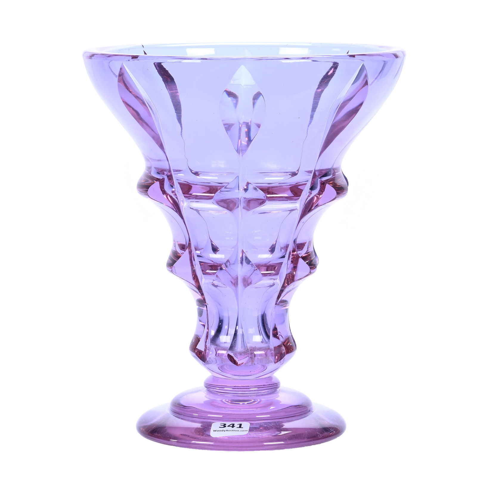 Pedestal Vase, Unmarked Moser Alexandrit Art Glass (1 of 3)