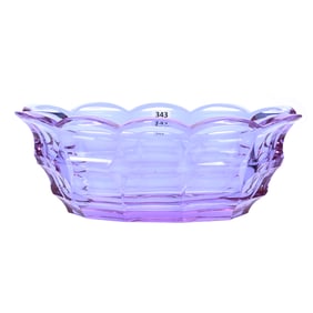 Oval Bowl Signed Moser Alexandrit Art Glass