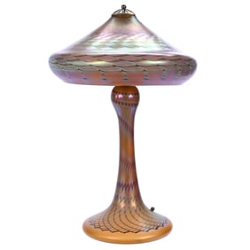 Table Lamp, Contemporary Art Glass Marked Joseph Clearman, Dated 2000