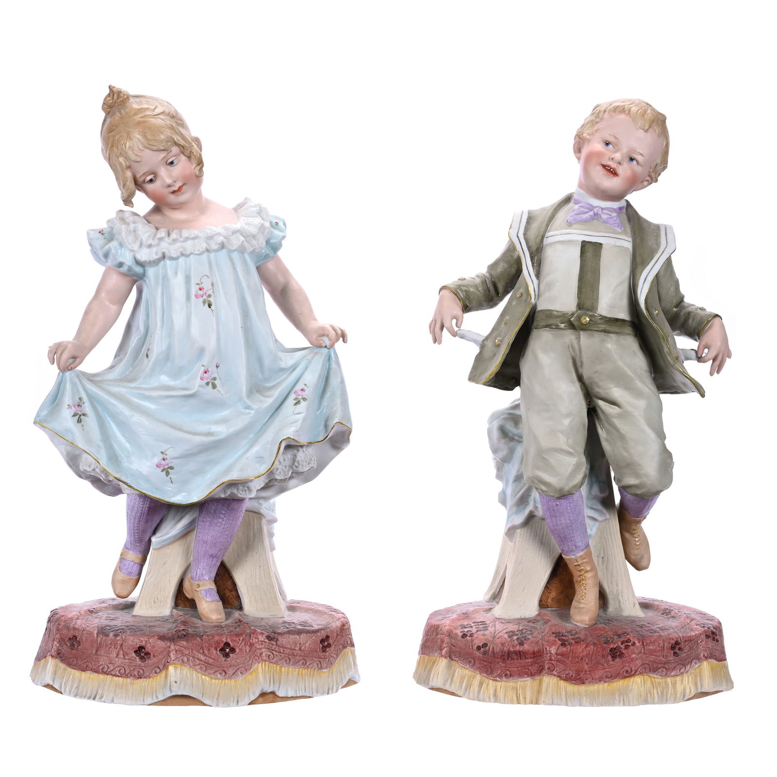 Pair Bisque Figurines Marked Heubach (1 of 3)