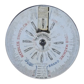 Round Advertising Tin "Boye Needles, Shuttles & Bobbins"