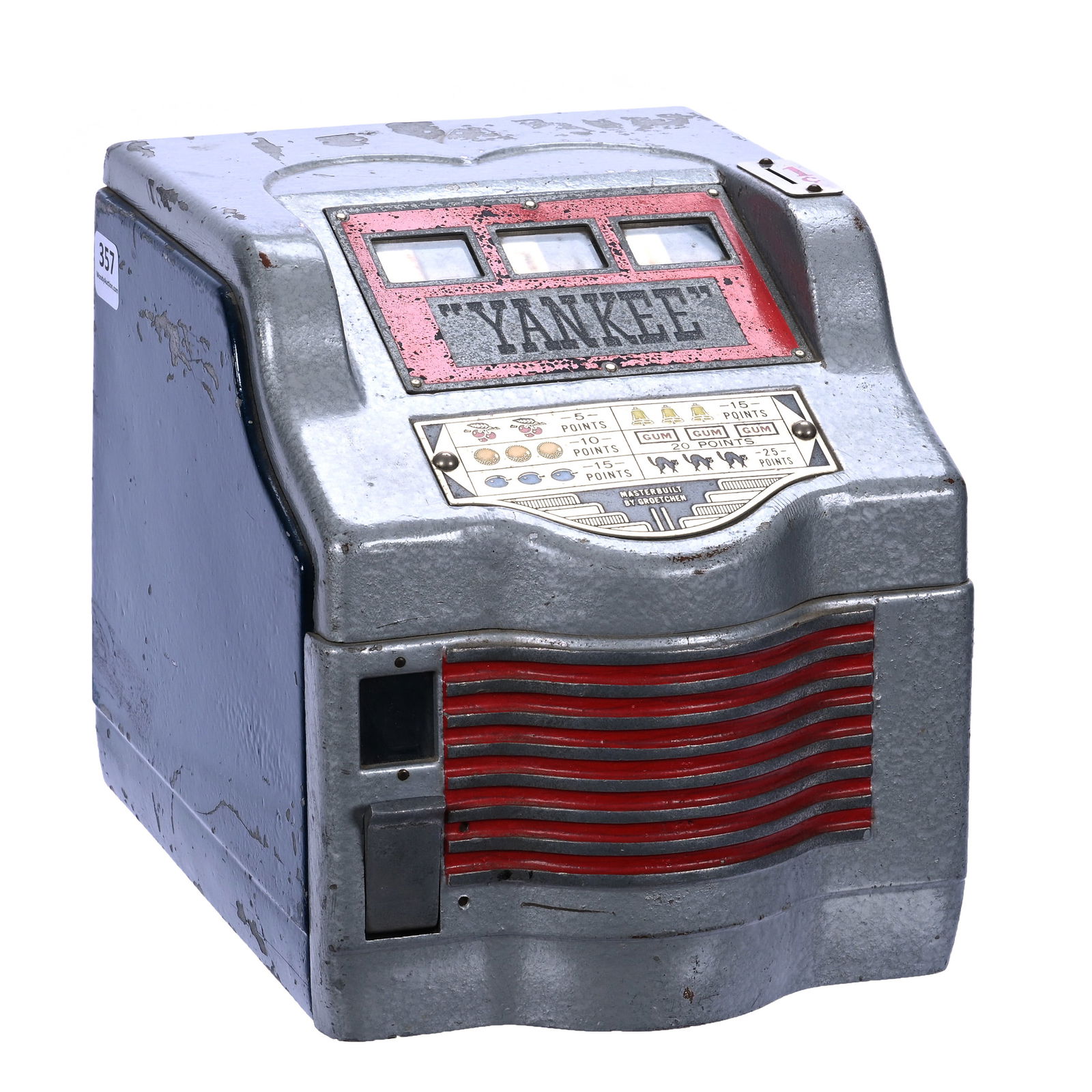 Yankee 1c Trade Stimulator By Groetchen Tool & Mfg., Circa 1940's: Yankee 1c Trade Stimulator By Groetchen Tool & Mfg., Circa 1940's, 7.25" x 6.75" x 8.75", Good Working Condition, Working Key, Nancy Rein Collection, Tennessee