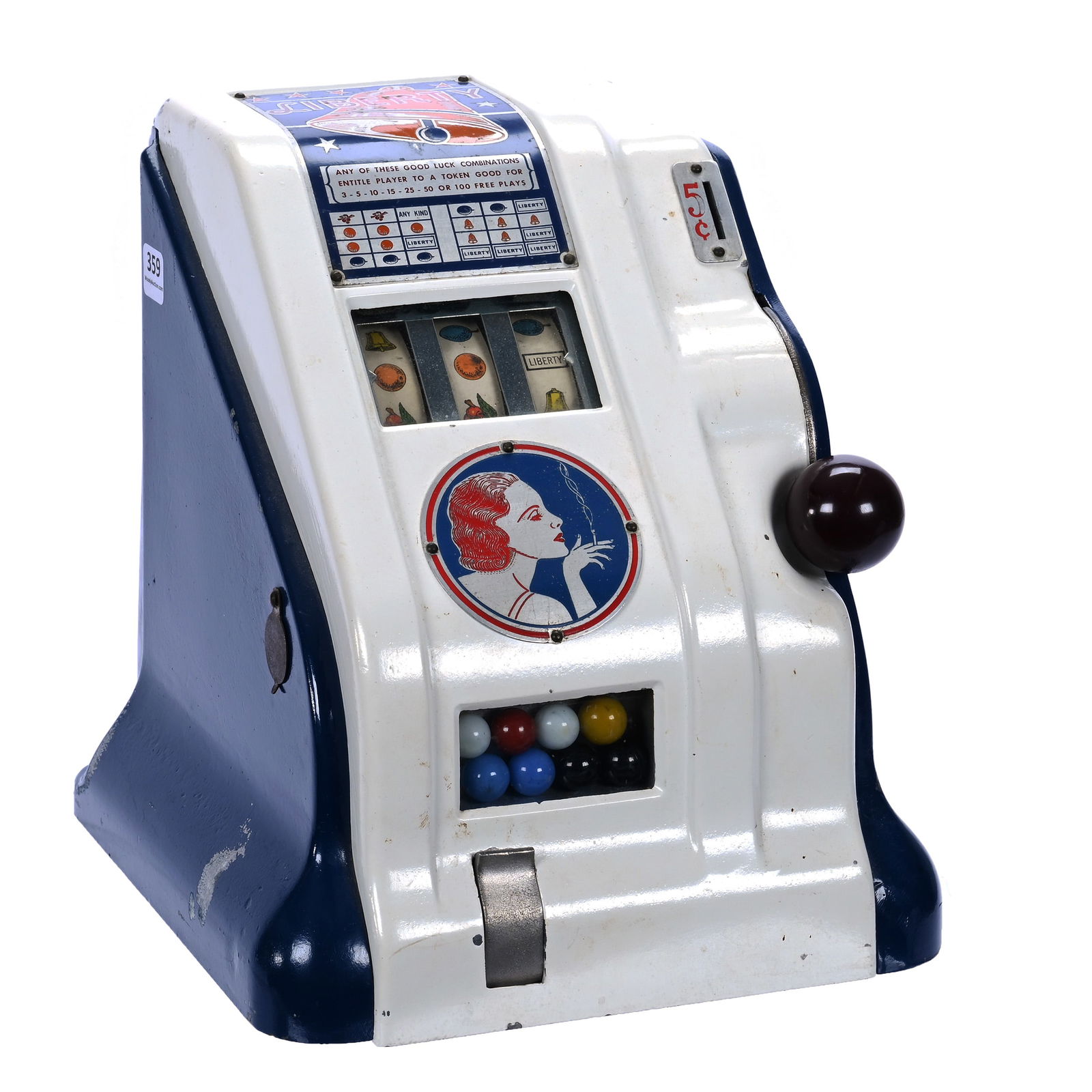 Liberty Bell 5c Trade Stimulator By Groetchen Tool & Mfg., Medallion Featuring Woman Smoking (1 of 5)