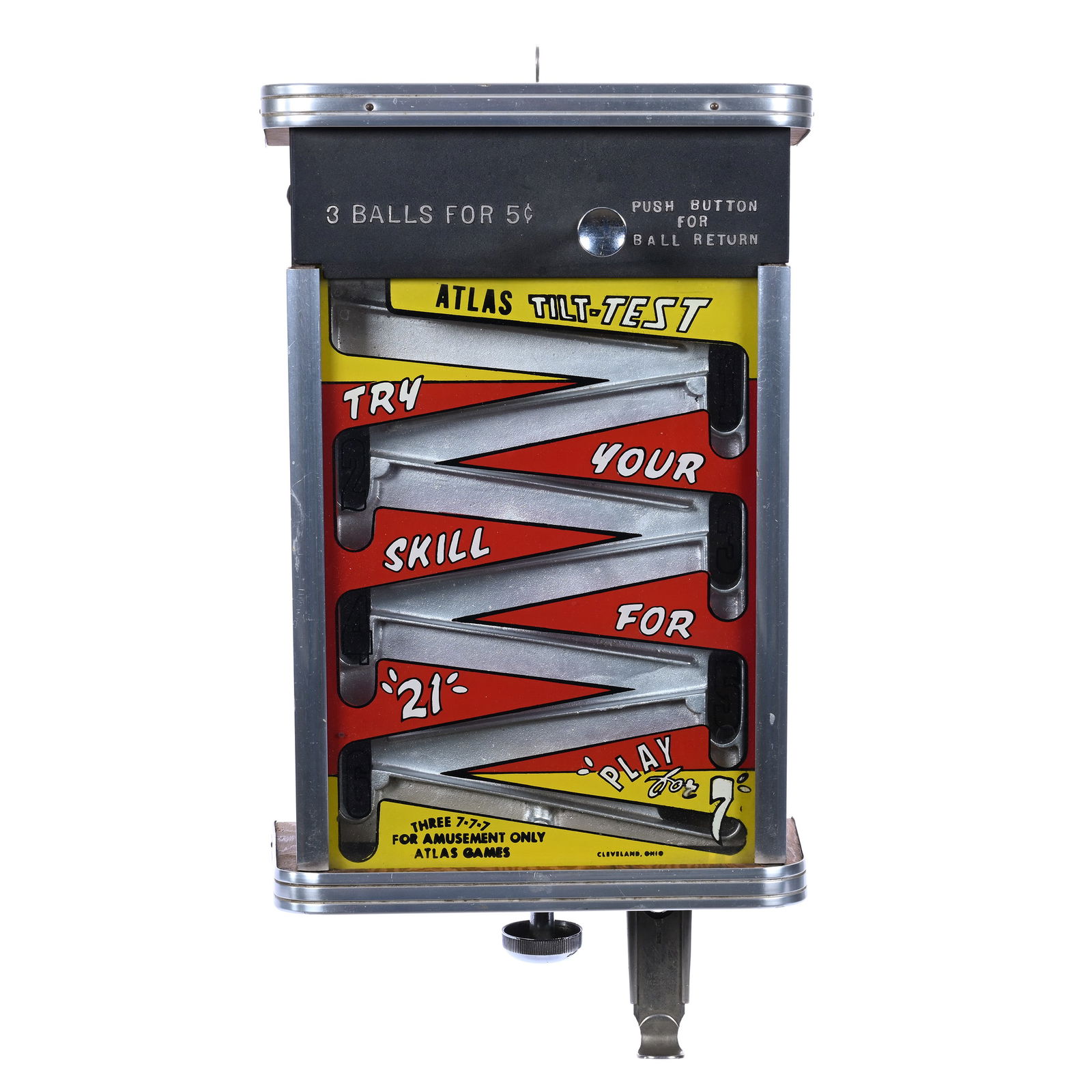 Coin Operated Table Top "Atlas Tilt-Test 5c Game Play, For Amusement Only" (1 of 3)