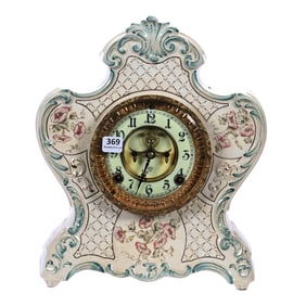 Mantel Clock, Porcelain Case (Royal Bonn Style), Pontiac Model
