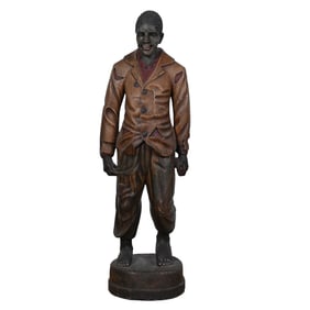 Hand Carved Wooden Cigar Store Display Figure, Black Memorabilia