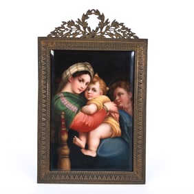 Berlin Hand Painted Porcelain Plaque, Artist Signed Wagner