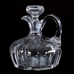 Ship Decanter, American Brilliant Cut Glass, Flute Pattern