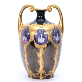 Two Handled Vase, Marked J.P. Limoges