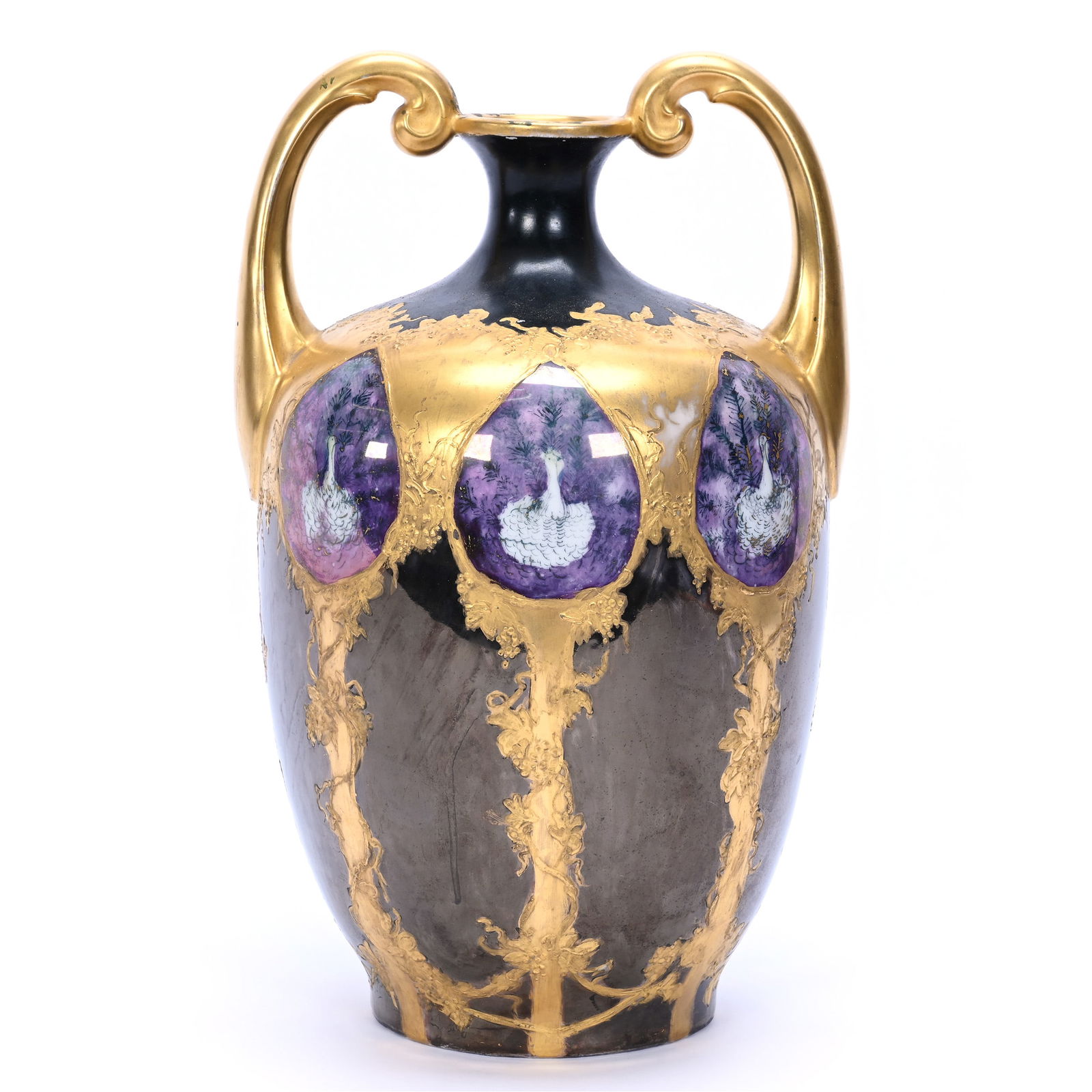 Two Handled Vase, Marked J.P. Limoges (1 of 3)