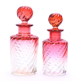 (2) Cologne Bottles, Unmarked Baccarat