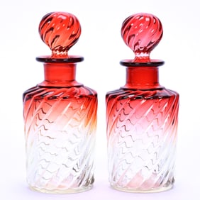 (2) Cologne Bottles, Unmarked Baccarat