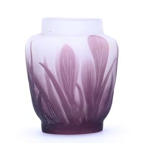 Vase, Signed Galle, French Cameo Art Glass