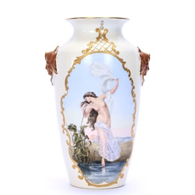 Vase, Marked D&C Limoges, Artist Signed A. S. Rose Dated 1893