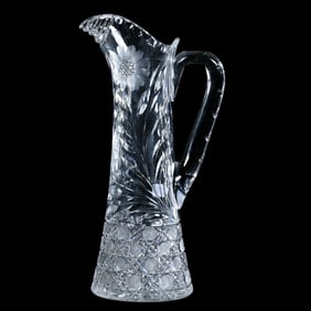 Tankard, American Brilliant Cut Glass, Harvard And Daisy Motif