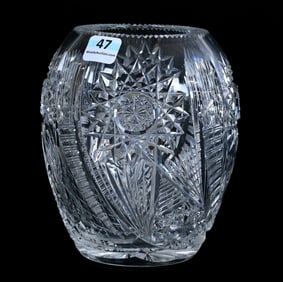 Vase, American Brilliant Cut Glass, Modified Comet-Type Design