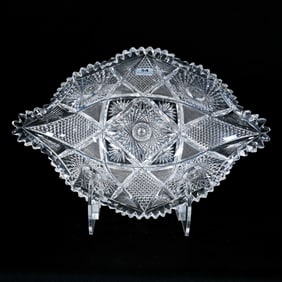 Napoleon Hat Shaped Bowl, American Brilliant Cut Glass