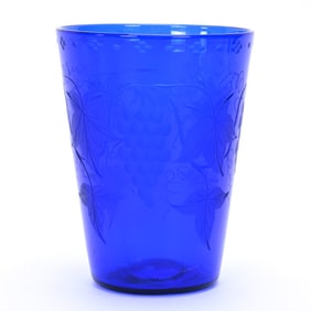 Vase, American Brilliant Cut Glass, Solid Cobalt Blue By Pairpoint