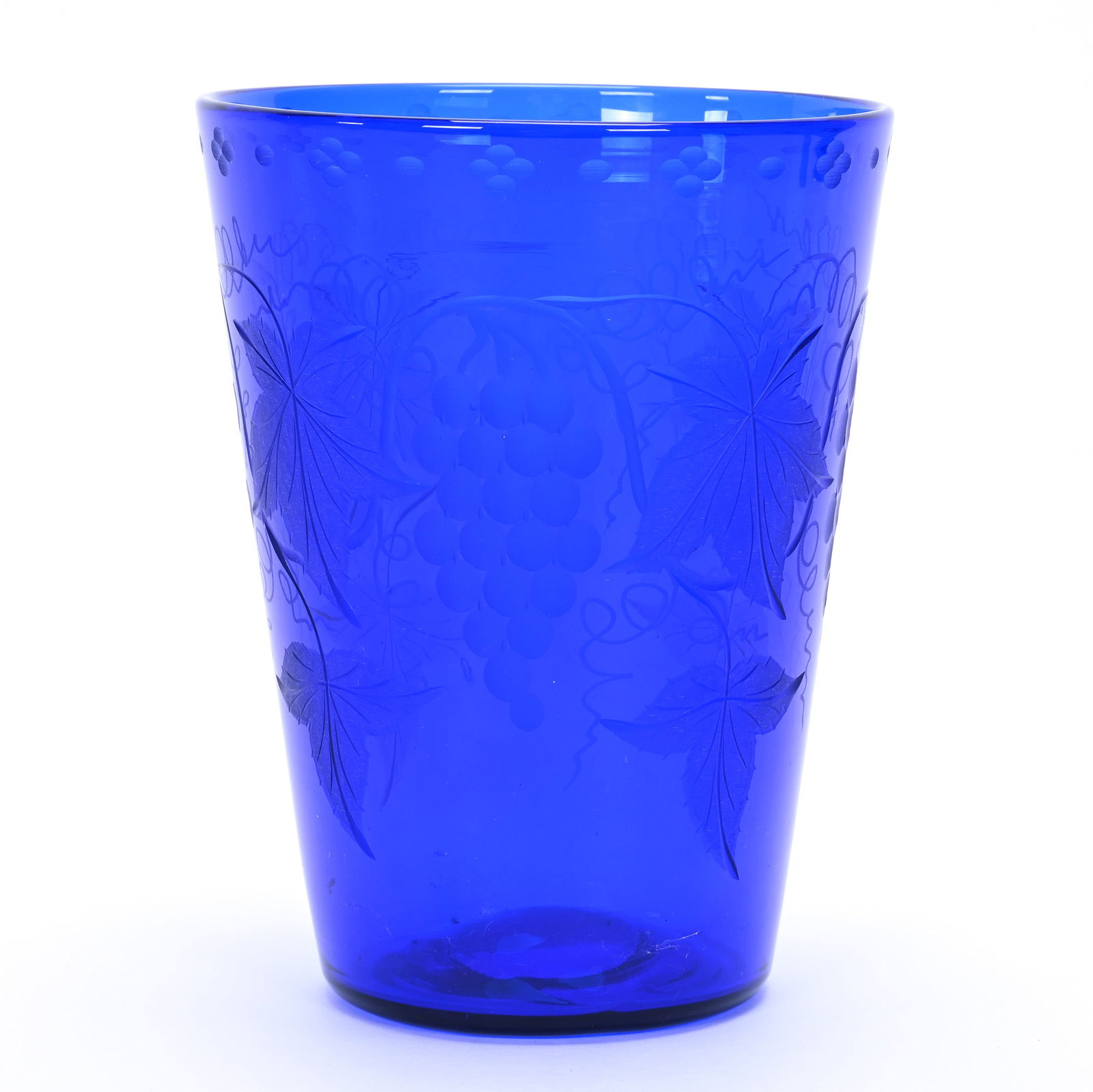 Vase, American Brilliant Cut Glass, Solid Cobalt Blue By Pairpoint (1 of 2)