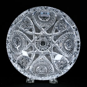 Rolled Rim Bowl, American Brilliant Cut Glass