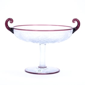 Pedestal Two Handle Compote, Attributed To Pairpoint