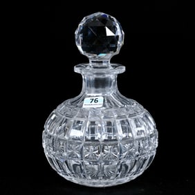 Cologne Bottle, Brilliant Period Cut Glass, Panel And Stars Pattern Attributed To Val St. Lambert