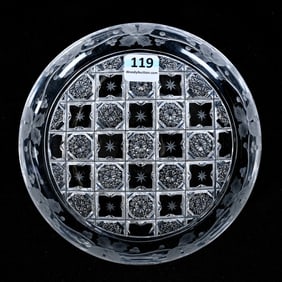 Nappy, American Brilliant Cut Glass, Signed Sinclaire Snowflake And Holly Pattern