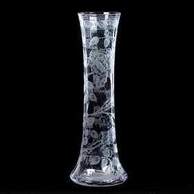 Vase, American Brilliant Cut Glass, Signed J. Hoare