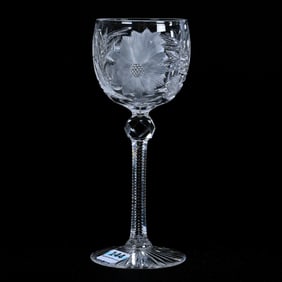 Wine Stem, American Brilliant Cut Glass, Lillian-Travis Pattern Designed By W. C. Anderson For