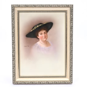 Berlin Hand Painted Plaque Marked KPM, Artist Signed, Dated 1912
