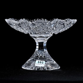 Tazza, American Brilliant Cut Glass, Hobstar, Vesica And Cane Motif